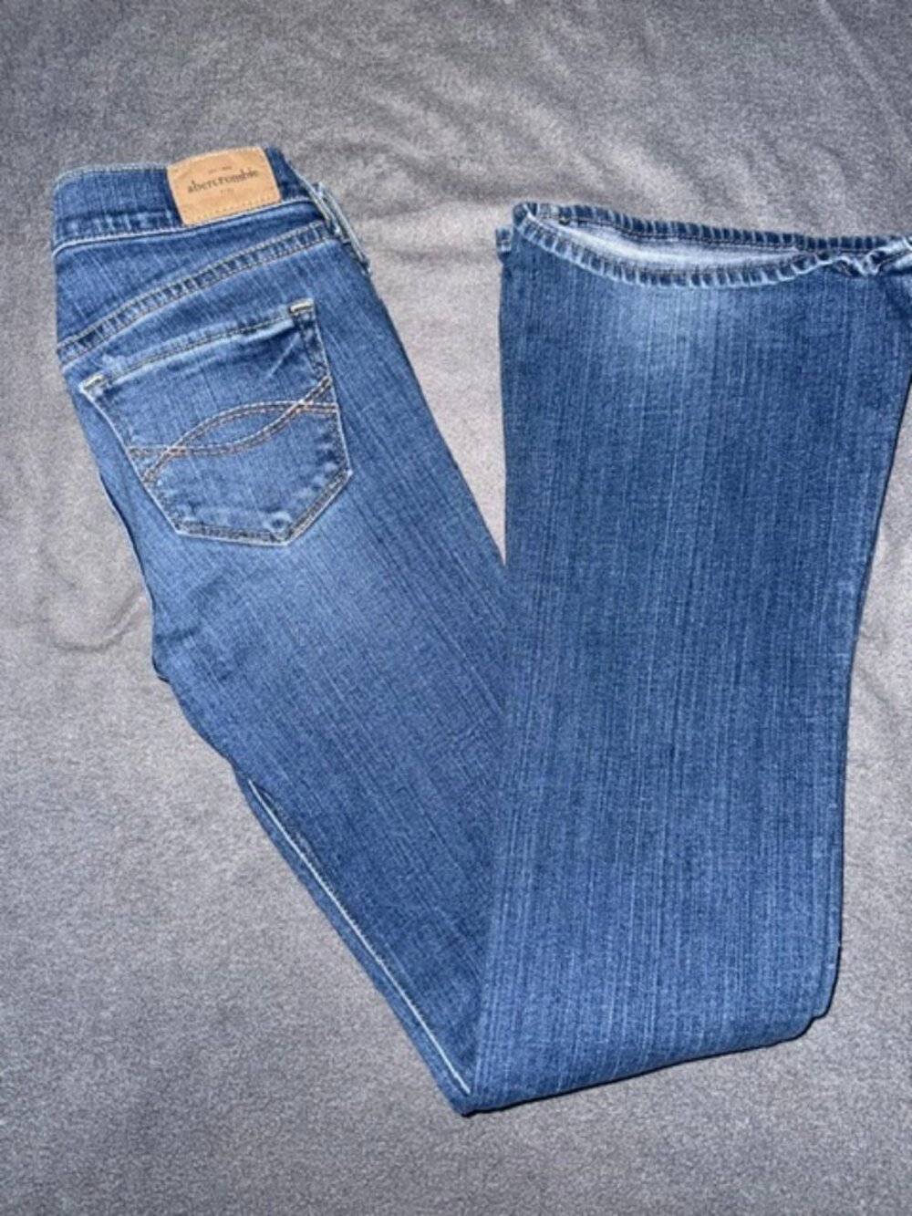 Abercrombie Girls Jeans Size 12 Club Stretch Slim Boot Cut Blue Denim